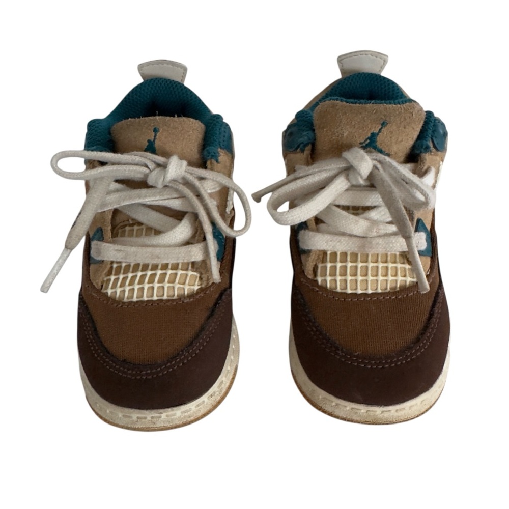 Jordan Toddler Sneakers Size 7C Brown Tan Teal Lace Up Shoes - Picture 2 of 9